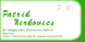 patrik mirkovics business card